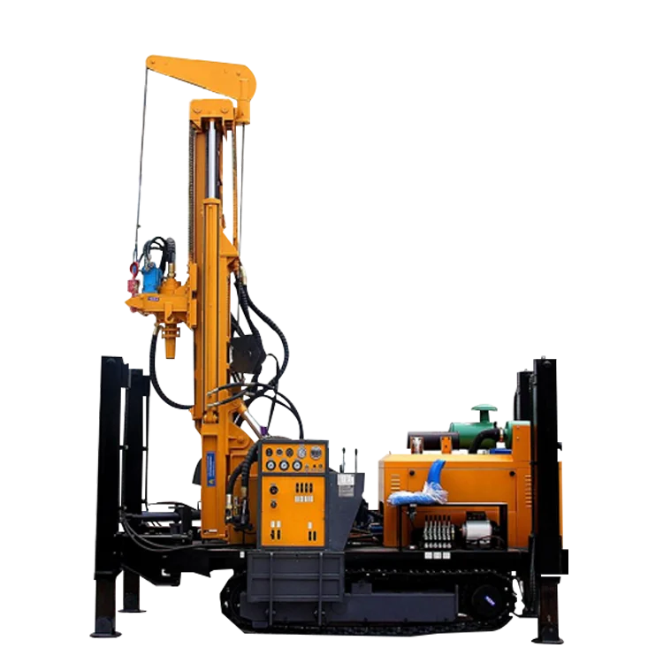 Drilling machine cut into a mountain mining activities Drilling water intake machine