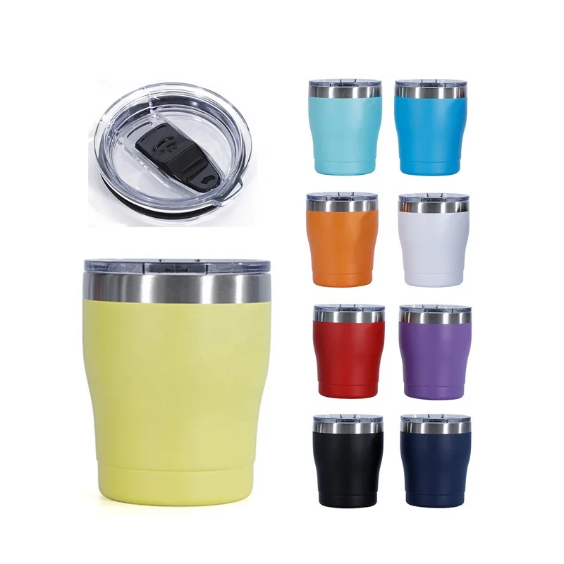Colorful Powder Coated Regular Small Tumbler with Lid Double Wall car travel tumbler cup mugs for coffee