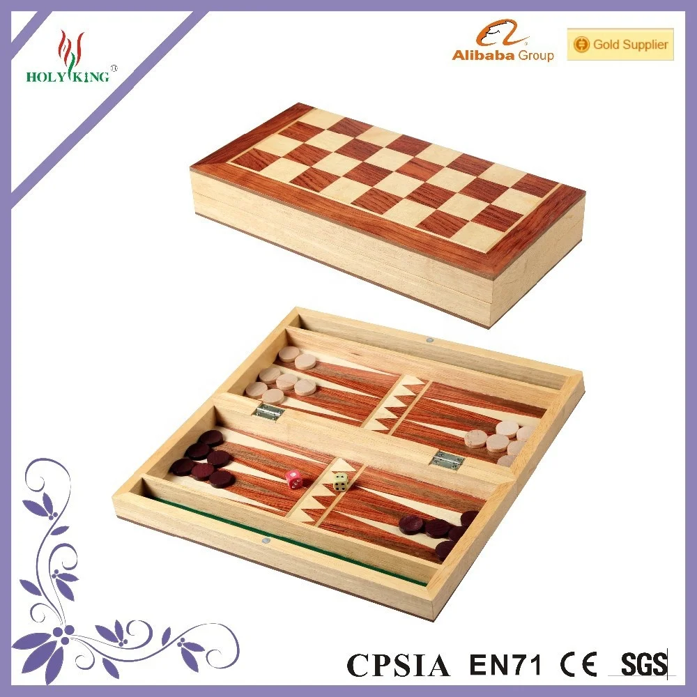 Custom Manufacturers Handmade Backgammon Chess with Checkers