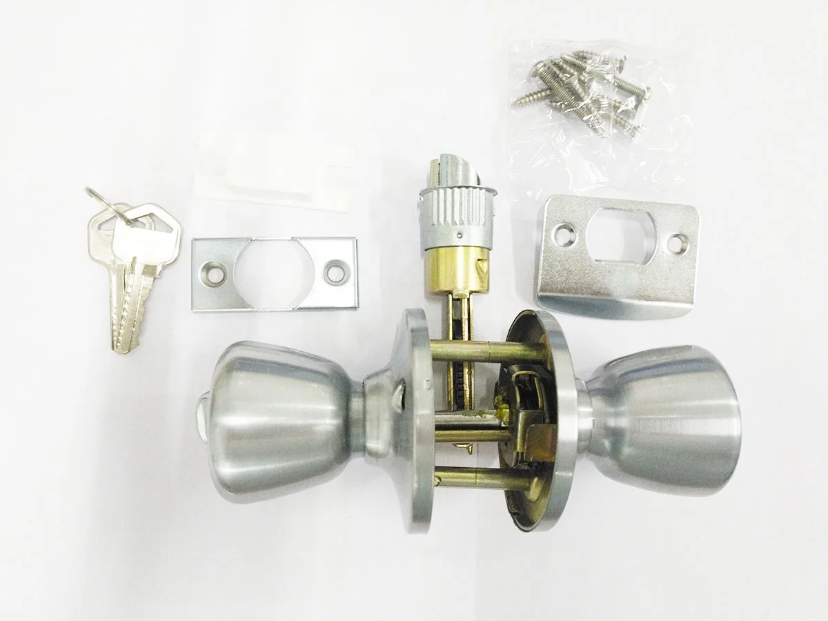 High Quality stainless steel door lockset, tubular knobset lock brass cylinder door knob lock 500 - 999 pieces