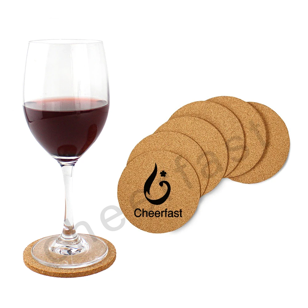 Thick Wooden Drink Coaster Plain Heat Resistant Reusable Drink Blank Cork Coasters Round Wooden Glasses Coaster