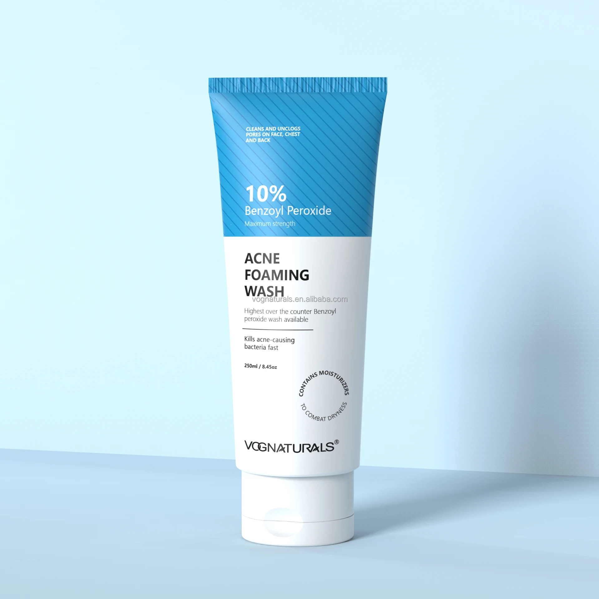 Private Label Facial Cleanser Blackhead Removal Cleanser 10% Benzoyl Peroxide Anti Acne Foaming Face Wash