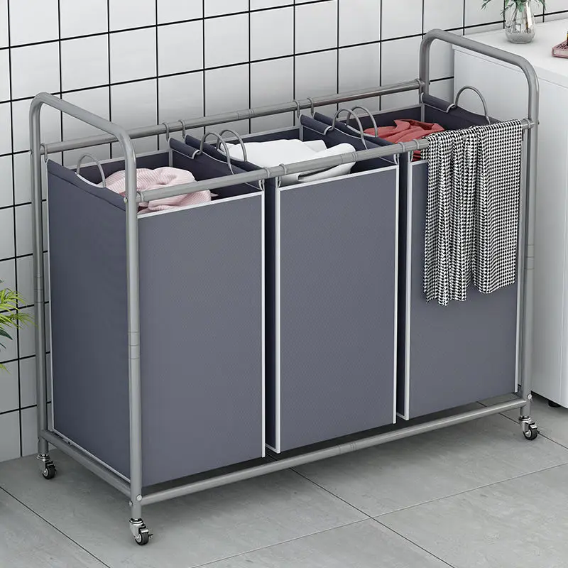Hot sale double layer laundry basket bathroom clothes wooden storage basket laundry hamper basket
