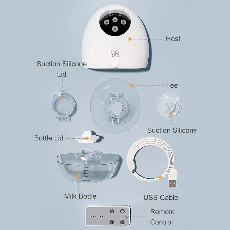 150ml White PP Silicone Variable Electric Wearable Breast Pump Portable Wireless Rechargeable Milk Extractor