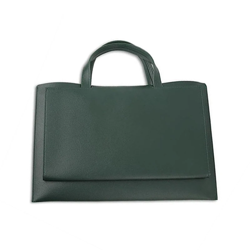 Premium Simple Design Pu Leather Laptop Bag With Handle Large Storage Notebook Mobile phone Pouch