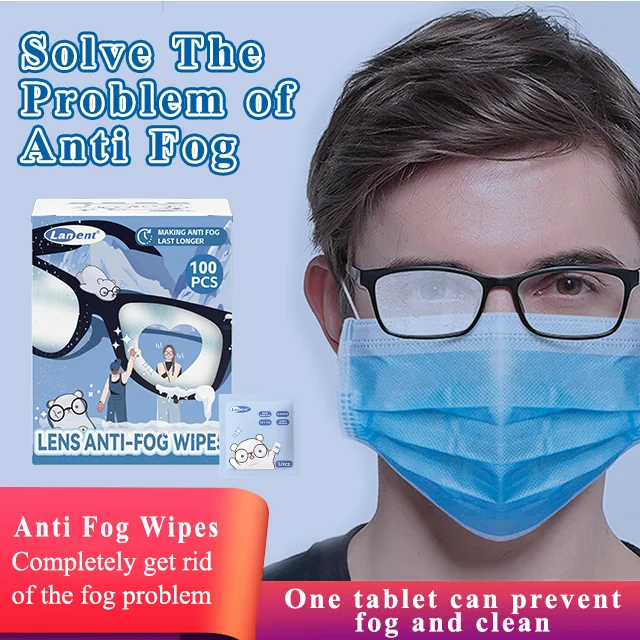 RTS American Warehouse Wet Wipes For Glasses Cleaning Eco-friendly Lens Anti-fog Cleaning Wipes 100Pcs/Box