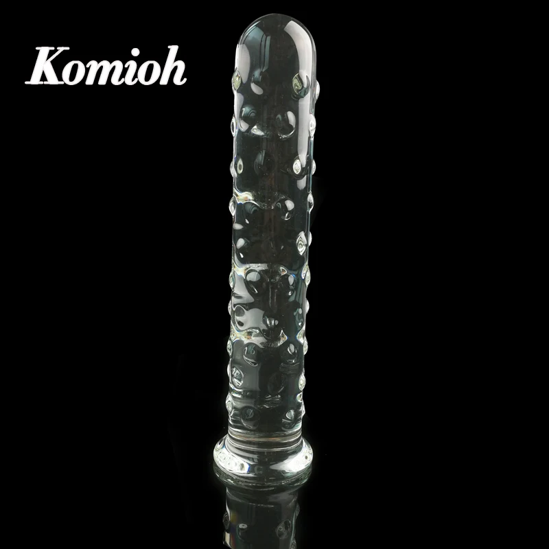 Komioh custom 25cm 10 inche women sex toys big head long thick horse monster crystal clear giant penis shaped glass huge dildo