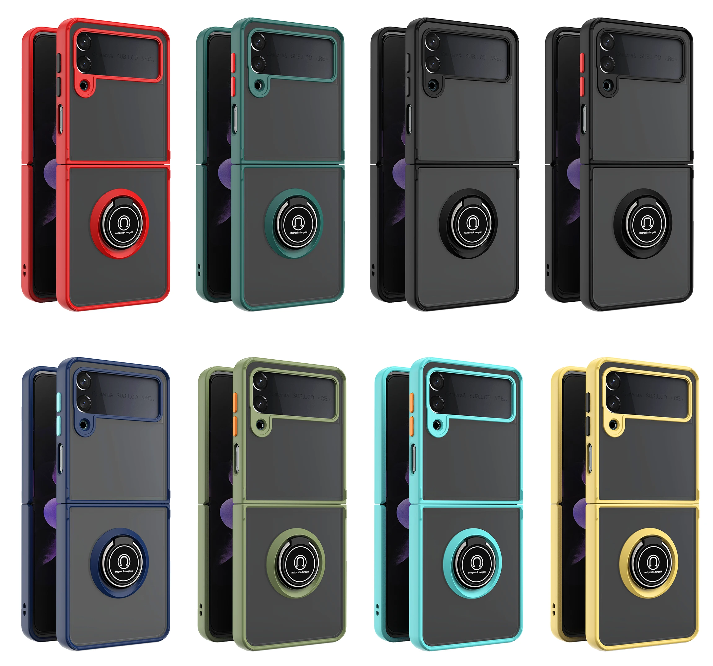 New Arrival Superior Shockproof Tpu Phone Case for Samsung Z Flip 3 Folding PC TPU 2 In 1 Cover Phone Shell