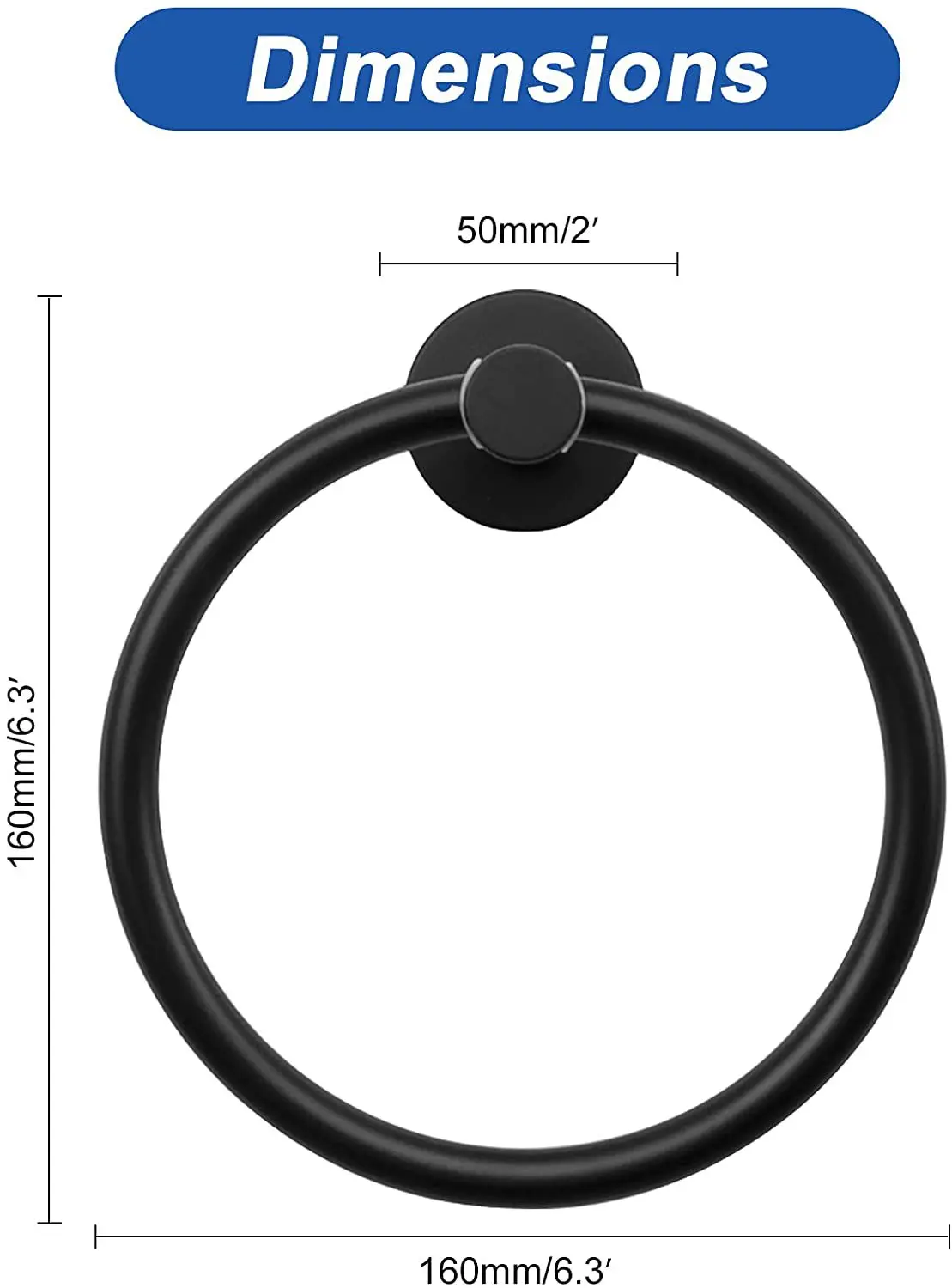 101 Factory Custom Wholesale Bathroom Ring Wall Mounted 304 Stainless Steel  Round Towel Ring