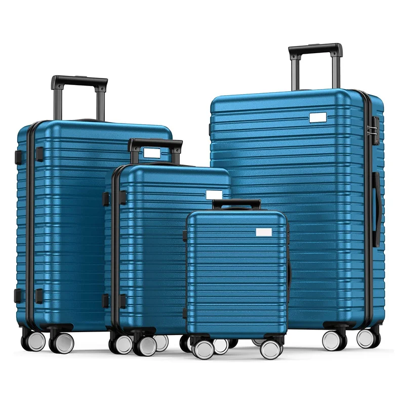 Factory Customize Wheel Code Lock Hardshell Rolling  Trolley Suitcase Carry On Travel Bag Abs 4Pcs Luggage Set