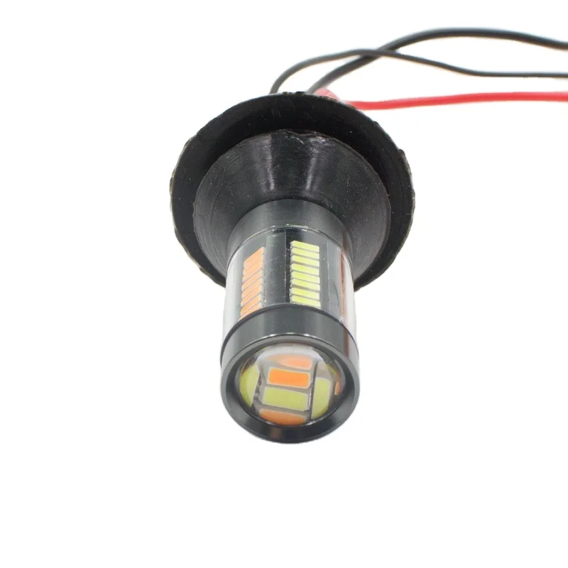 Canbus No Error 1156 BA15S 66 SMD Dual Color Switchback LED Turn Signal Light Bulbs Car Led Fog Light Bulb