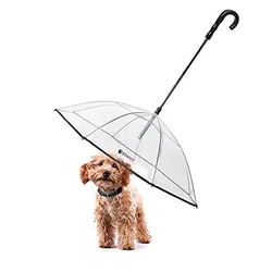 BR hot selling custom logo  rainproof pet dog cart umbrellas with leash in rainy days