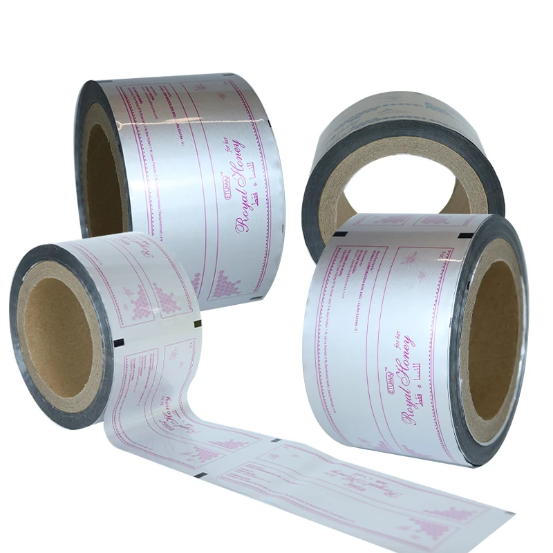Heat Seal Food Grade Honey Sachet Packaging Roll Film Custom Laminated Aluminum Foil Plastic Bulk Sachets Packaging For Honey