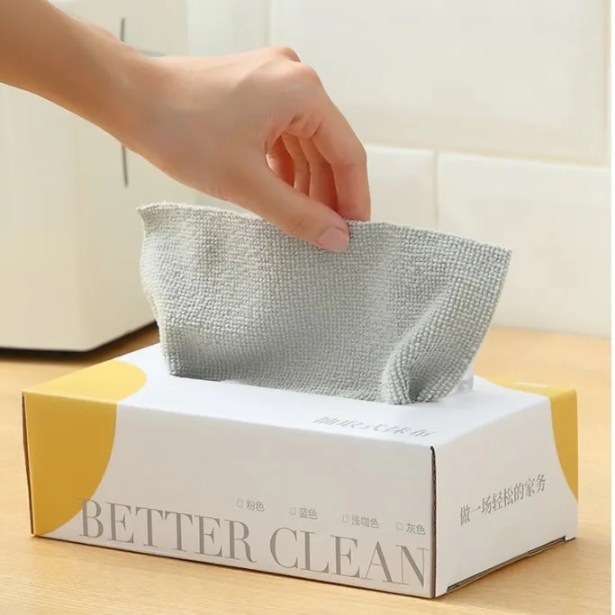 Household Dish Washing Towel Roll Reusable Dish Washing Rag Kitchen Napkins Oil Absorbent Cheap Cleaning Dish Towels