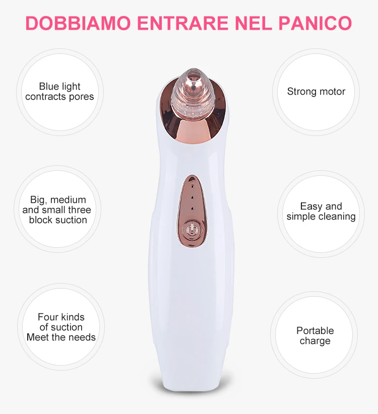 
Portable skin care facial nose electric ultrasonic acne pore cleaner vacuum blackhead suction remover 