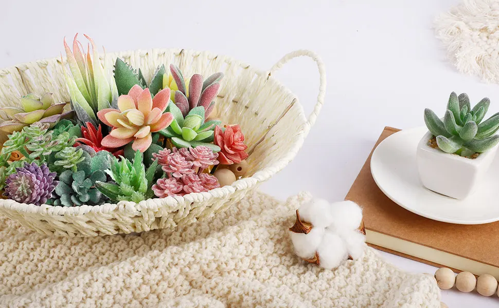 Artificial Succulents, Fake Succulents Realistic Faux Mini Succulent Plants for Terrarium Greenery Outdoor& Indoor Arrangement