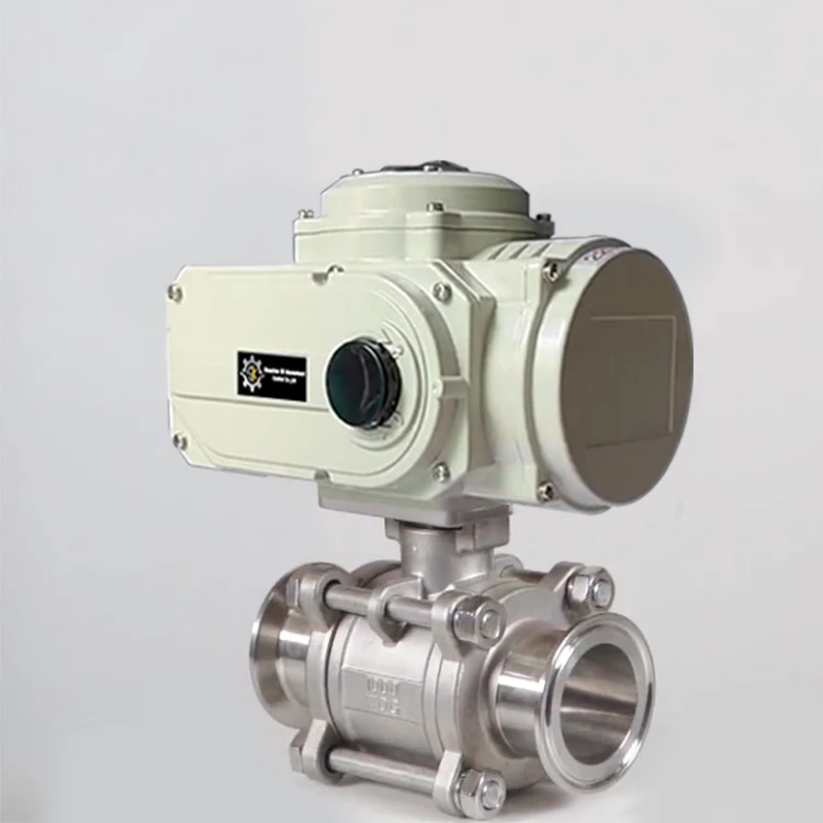 DN80 3 inch 2 Way12V DC switch-type Stainless Steel 316L Electric Motorized Actuated 3 Pieces clamp Sanitary Ball Valve