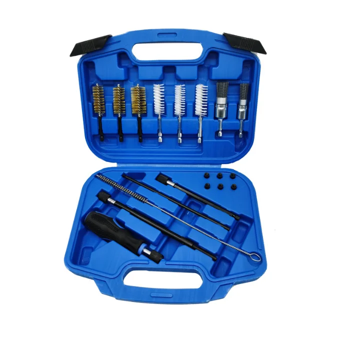 19PCS Universal Diesel Engine Injector Seat Cleaning Tool Cleaner Brush Kit