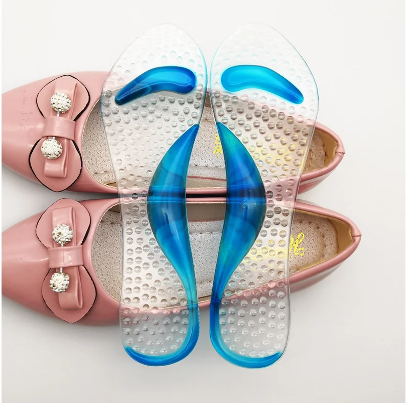 Самая популярная прозрачная двухногая семь точечная стелька силиконовая Массажная вставка под заказ ортопедическая полиуретановая гелевая стелька