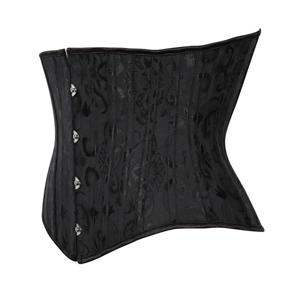 24 Steel Bone XS 3XL Underbust Slim Fashion Sexy Vintage Corset Korsett Black Bustier Lace Corset Waist Women