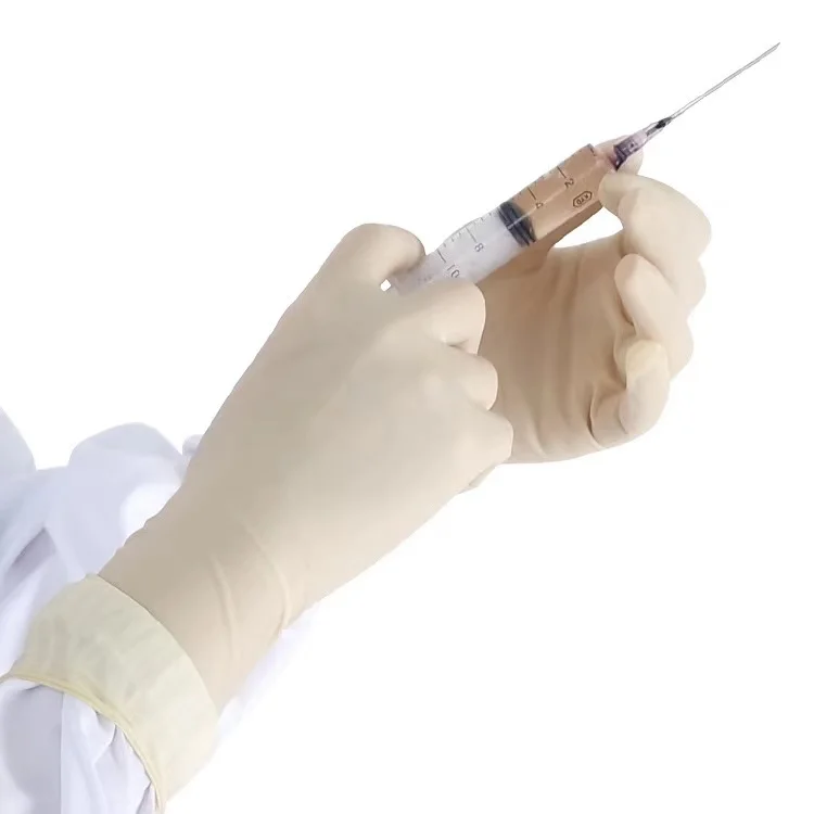 Hot selling Disposable Powdered or Powder free Medical Sterile 100%Thailand Natural Latex Surgical Gloves with CE Certification