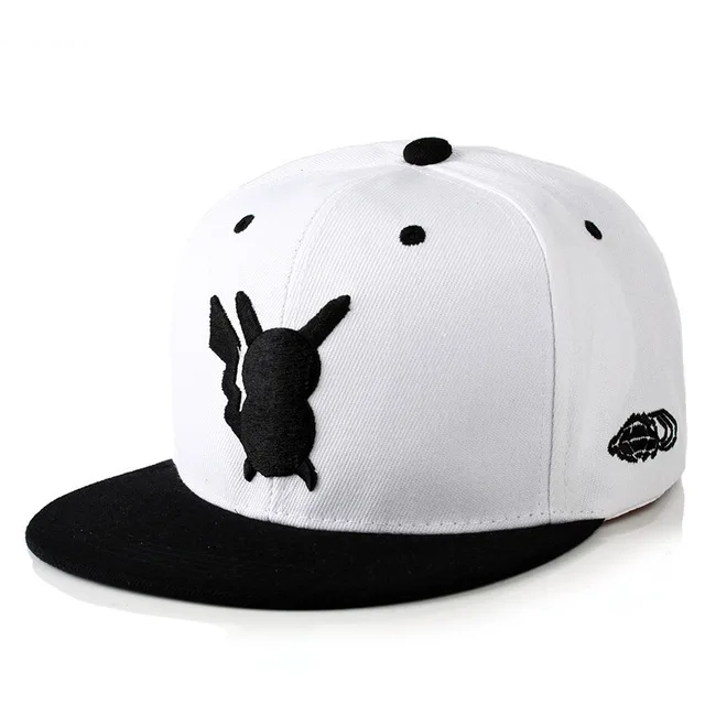 Pikachu Baseball Cap Pikachu Cartoon Hat Cosplay Summer Man Hip Hop Sports Flat-Brim Hat For Kids Boy Girl Children Adult Gift