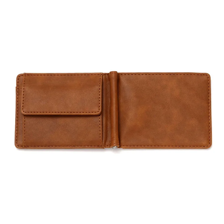 Мужской кошелек с RFID-защитой и зажимом в виде доллара, корейский Чехол-книжка с изображением Crazy Horse и застежкой для карт, 2022