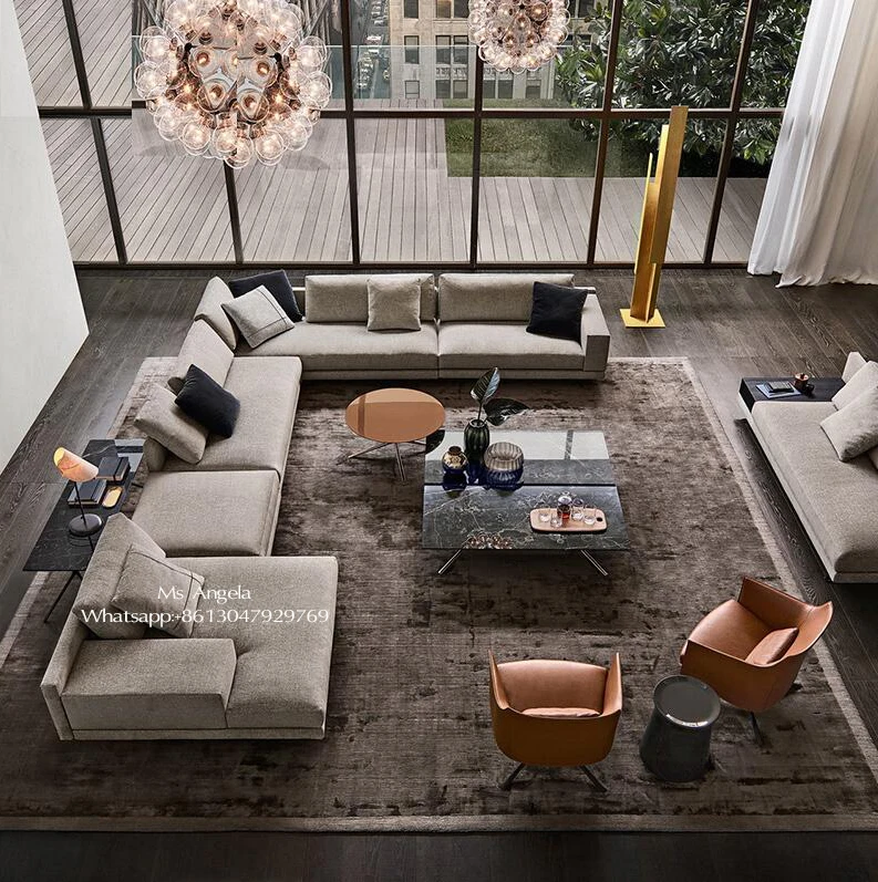 for villa new chaise lounge fabric sofa sets modern solid wood frame 7 seater u L shaped sectional sofas couch living room sofas