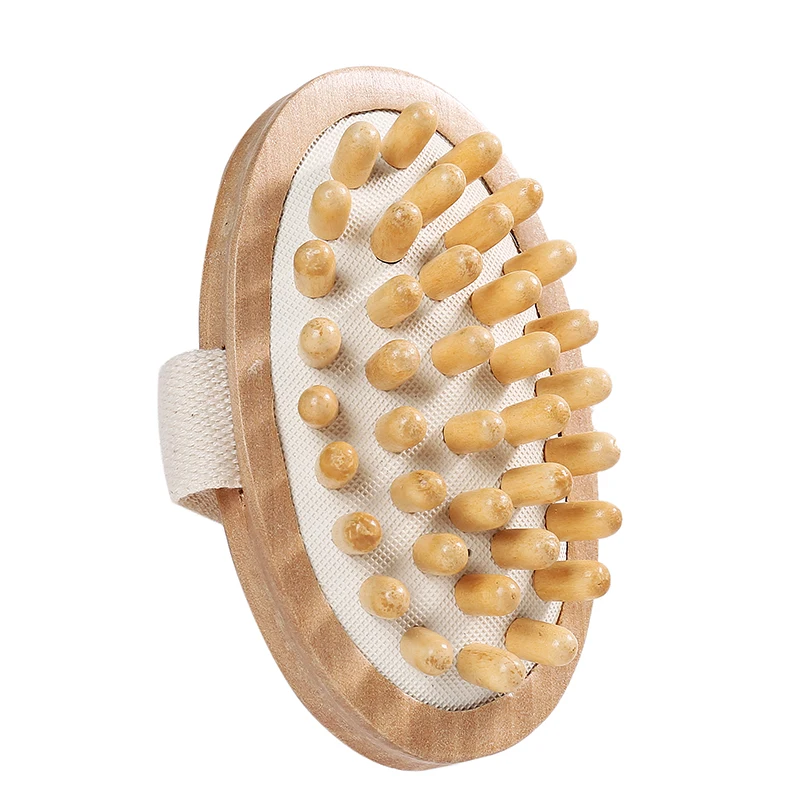 Natural Wood Wooden Hand-held Massage Circulation Body Massager Anti Cellulite Sauna Spa Bath Brush