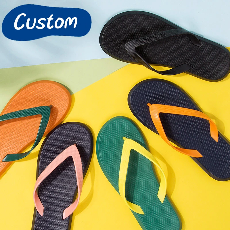 Manufacturer OEM Mens Beach Summer Slippers Rubber Womens Pink Custom Blank Flip Flops Black Wholesale