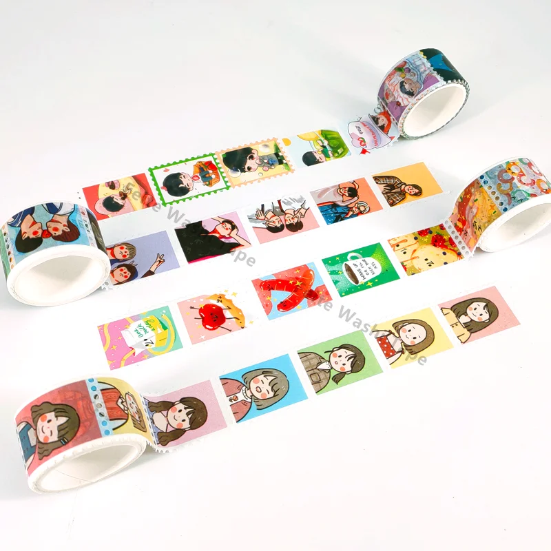 Custom make kawaii japanese printed paper decorative washi tape set washi