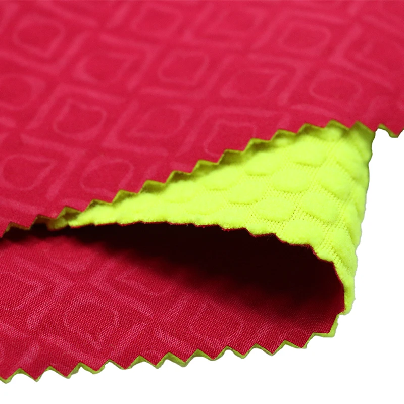 Factory direct embossed four sided elastic fabric tpu film jacquest plaid polar fleece soft shell fabric for jacket