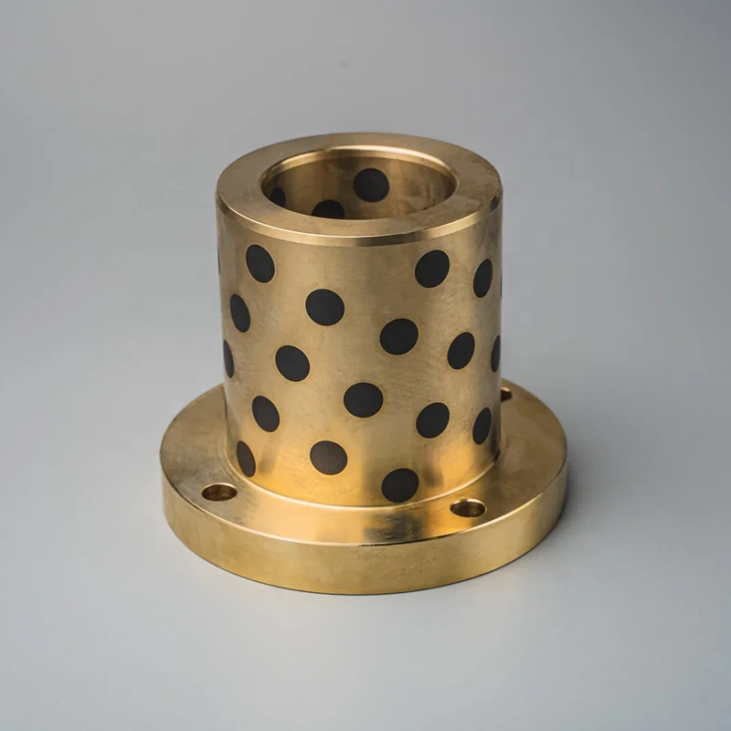 Round Flange Graphite Copper Sleeve Extended Linear Bearing Replace LMF6 Round Flanged Linear Bushing Self-lubricating Bearing