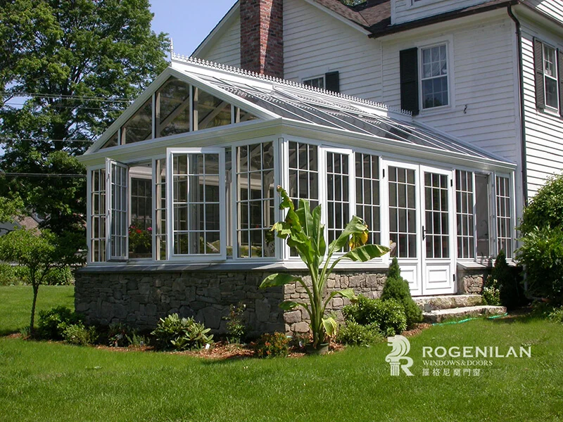 2023 Rogenilan new design modern Garden Sun Room Glass House commercial glass houses