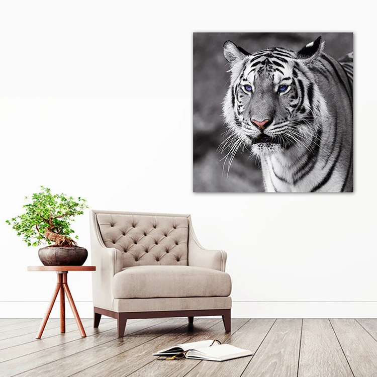 Living Room Sofa Background Decorative Painting Light Luxury Lion Fox Tiger Leopard Simple Canvas Painting Canvas Art Printing