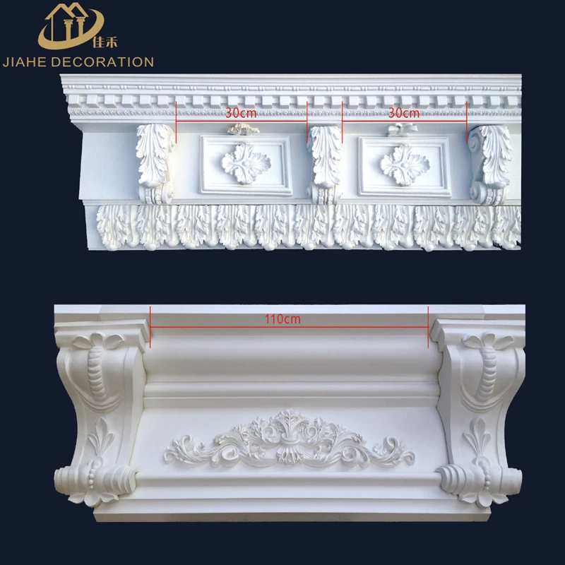 
interior / indoor decorative large size PU foam cornice moulding big width polyurethane carved crown moulding 
