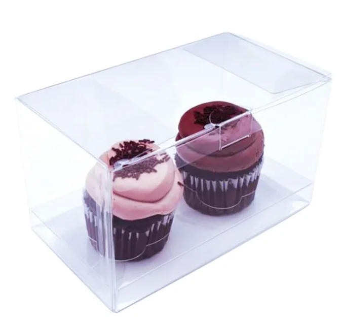 Wholesale  clear plastic shoes box PVC Packaging Boxes High Transparent  cupcake box plastic