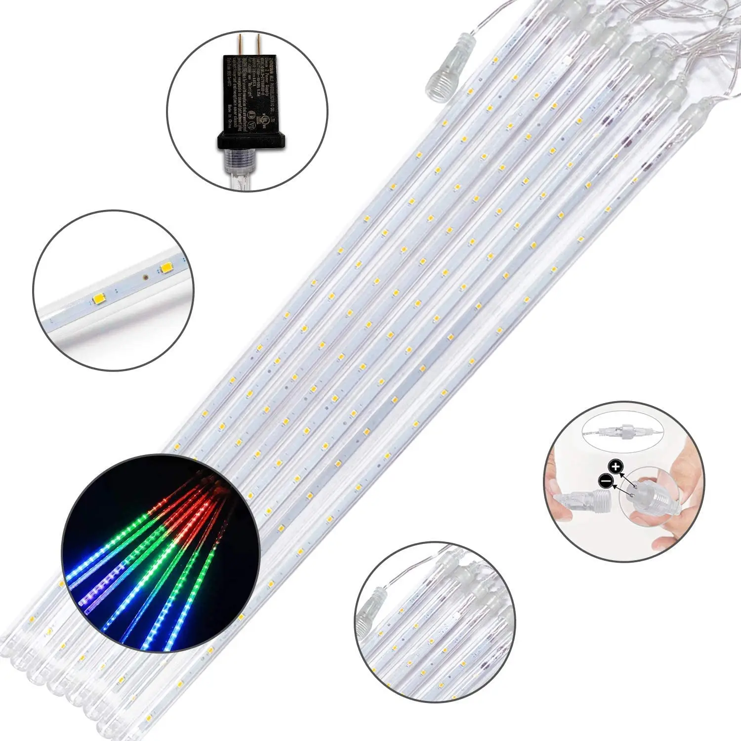 NEW Waterproof Meteor Shower Bulb Pendant Lamp Colorful Meteor Shower Led Lights Tree Hanging Snowfall Lights