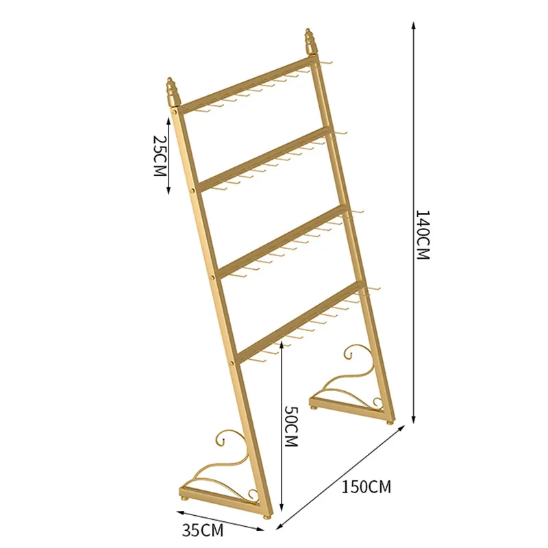 Customized Sock Rack Boutique Store Clothing Rack For Boutique Gold Shelf Clothing Display 4 Tier Sock Rack