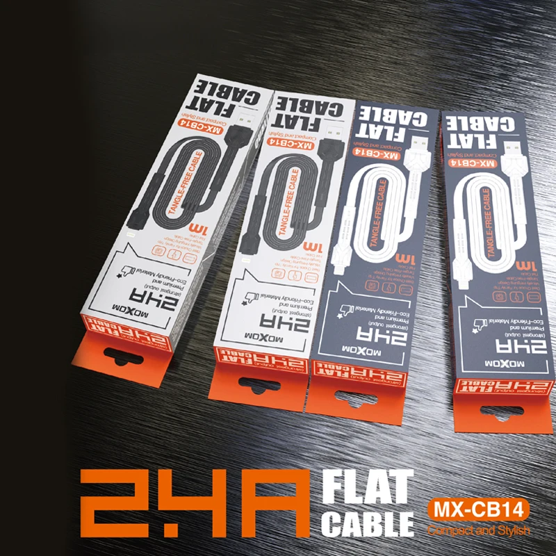 MOXOM Mobile Phone Flat Data Sync Quick Charge USB Charging Cable For iPhone X 8 7 iPad