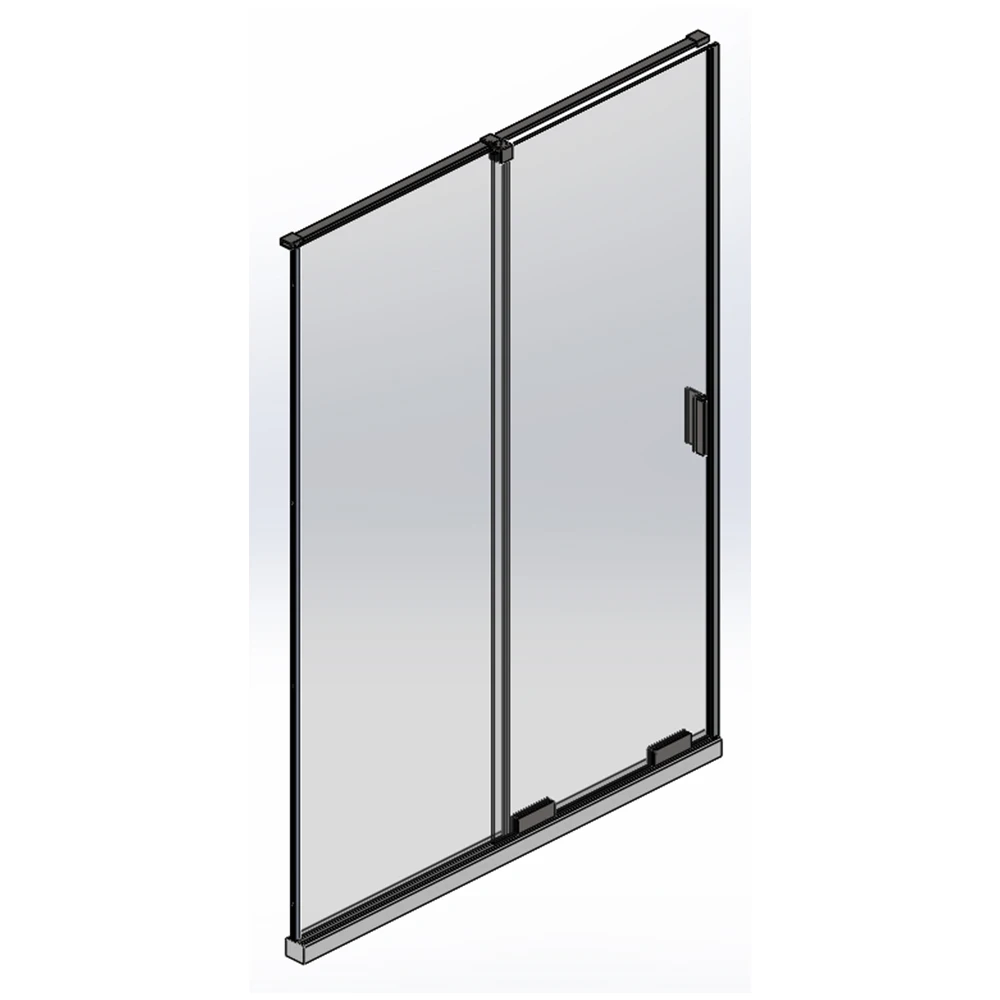 Semi-Framed Classic Simple Aluminium Single Sliding Glass Shower Enclosure Door Cabin Cabinet