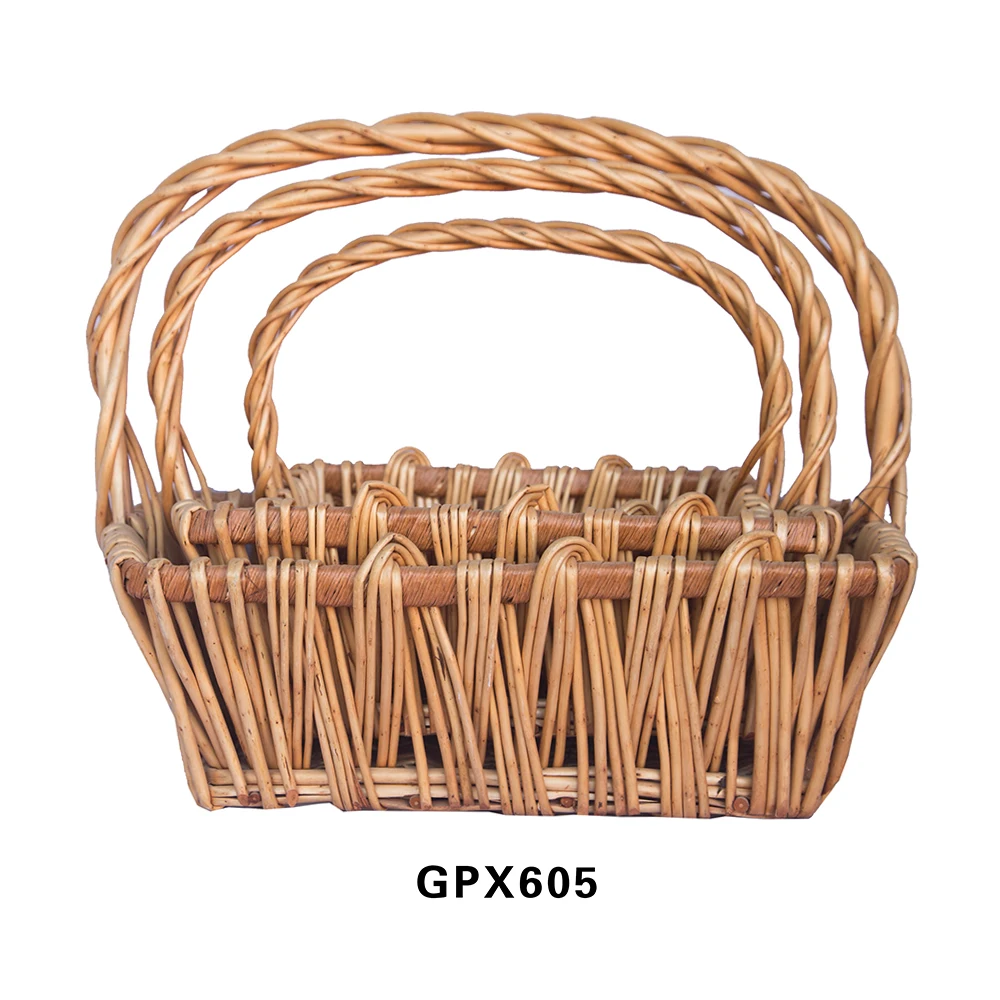 Hot Sale Willow Flower Wicker Baskets And Boxes For Large Easter Decorative Gift Storage Baskets