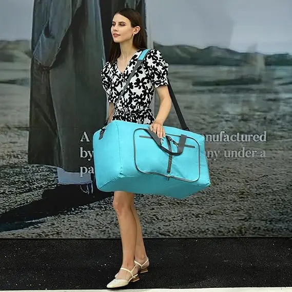 Duffle Bag with Shoes Compartment and Adjustable Strap Foldable Travel Duffel Bags for Men Women Waterproof Duffel Bags