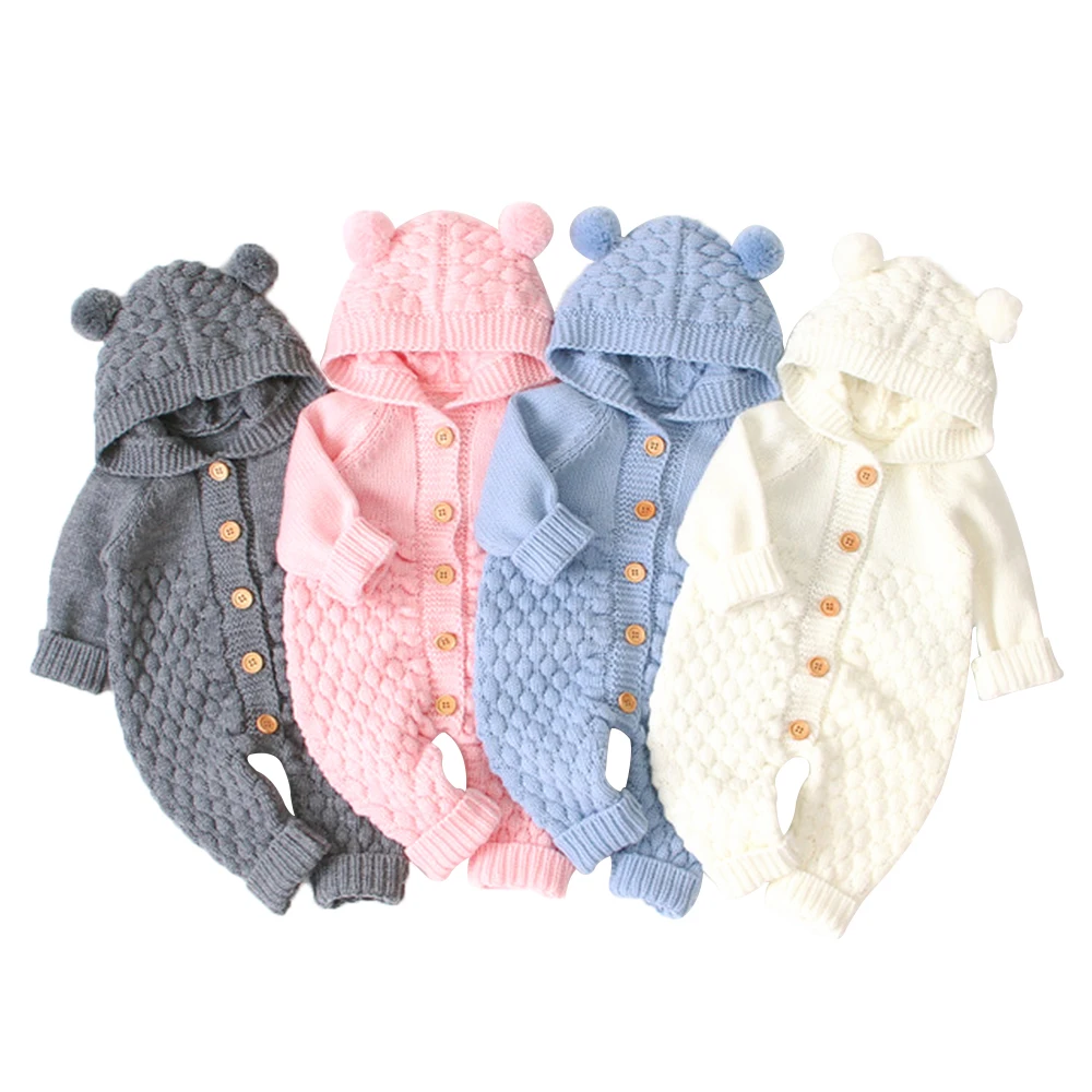 
Newborn Knit Romper Winter Boy Girl Christmas Long Sleeve Knitting Baby Rompers 
