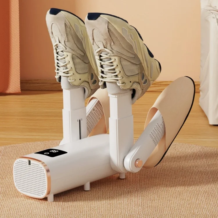 Glove Dryer & Boot Warmer Foldable Rack Boot Dryer Warmer Timer Foldable Portable Shoe Dryer with Heat Blower
