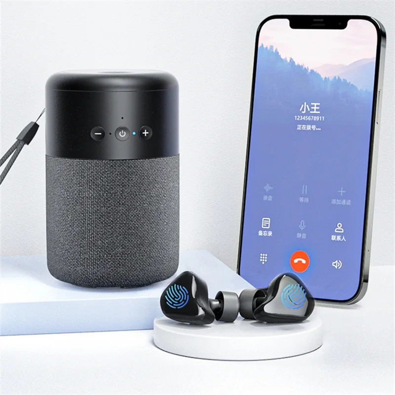 Uptodate Reference earphone wireless earphones with Mirror CNC Display Portable Speaker