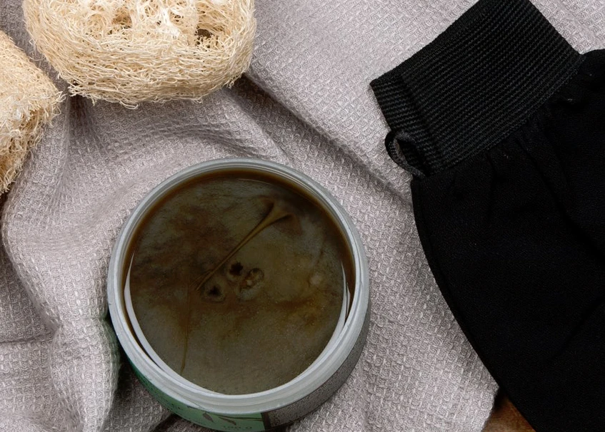 Najel Nourishing Smoothing Exfoliating Organic Argan Oil Natural Pure Black Soap, Home-spa for All Skin Types Face Exfoliator