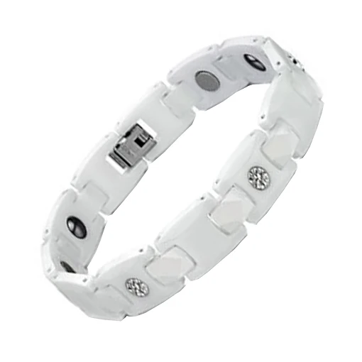 Black White Mens Magnetic Ceramic Bracelets