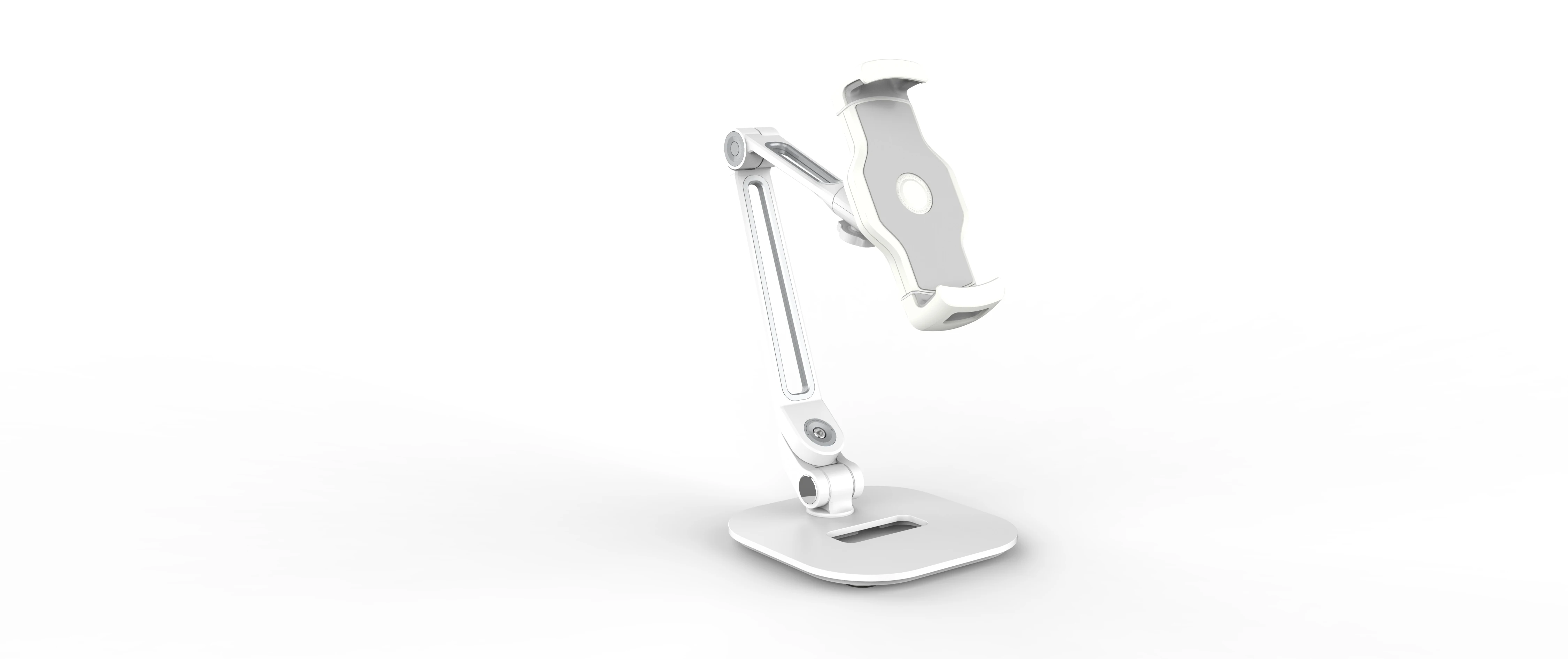 Wholesale promotion gift metal panel base aluminum long bracket for Pad smartphone mobile phone stand holder in bed for ipad