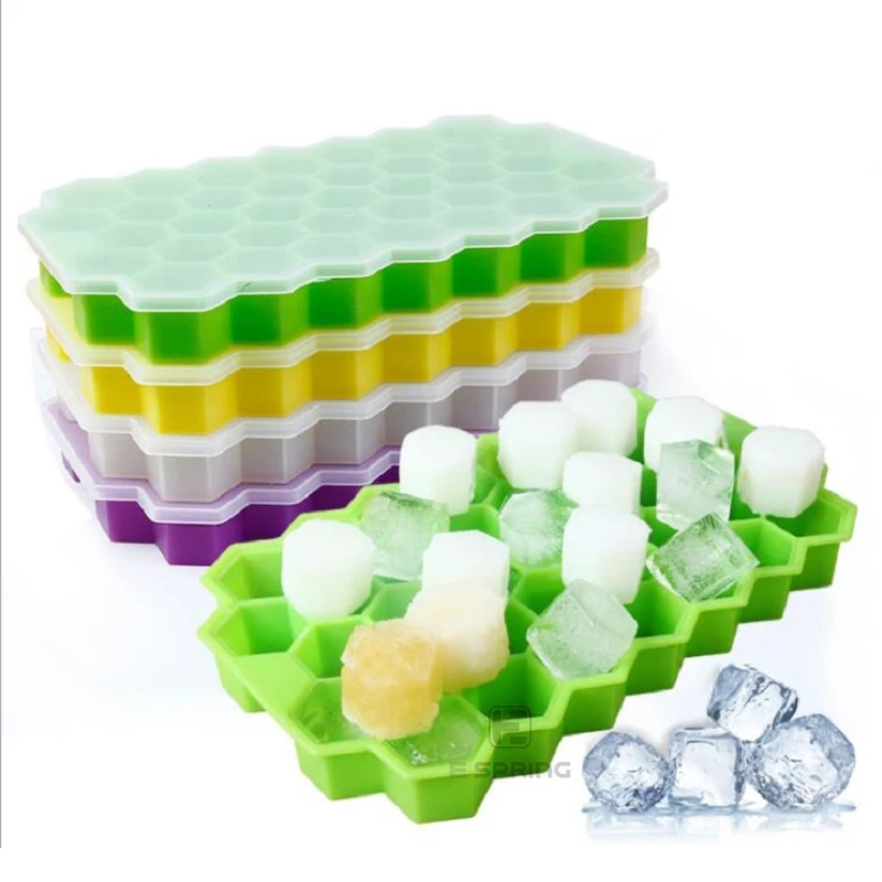 top sell logo honeycomb special square lattice silicone ice cube tray